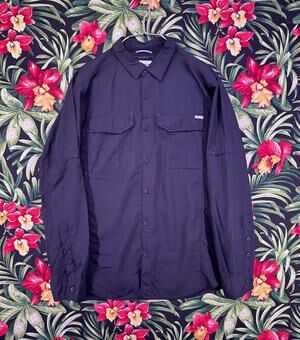 Columbia Omni-Shade Black Fishing Hiking Long Shirt Size L